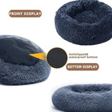 Round Plush Pet Bed – Soft Winter Sleeping Nest for Cats & Dogs