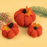 3PCS Corduroy Pumpkin Pet Decor – Soft Autumn Cage Ornament