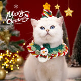 Hand Woven Cat Christmas Bib