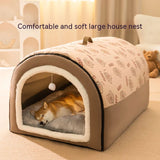 Winter Dog House Bed – Removable Washable Warm Nest for Large Dogs