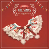 Christmas Lace Pet Collar – Adjustable Festive Scarf for Cats & Small Dogs