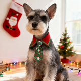 Christmas Pet Tie Collar – Festive Bow Bib for Cats & Small Dogs, Cute Holiday Party Accessory