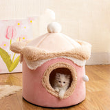 Ice Cream Pet Tent Bed – Self-Warming Cozy Cave for Cats & Small Dogs
