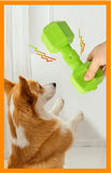 TPR Dumbbell Dog Toy – Squeaky Chew for Teeth Cleaning