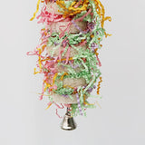 Natural Loofah Parrot Toy – Hanging Bird Swing with Bell