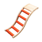 Natural Wooden Bird Perch Ladder Steps for Grinding Claws