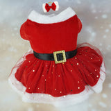 Festive Dog Dress Santa Claus Costume