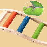 Natural Wooden Bird Perch Ladder Steps for Grinding Claws