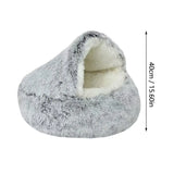 Winter Plush Cat Bed Nest Kennel