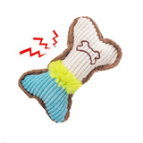 Plush Dog Bone Toy – Squeaky Chew Toy
