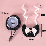 Elegant Pet Princess Outfit Set - Chic Beret, Pearl Bow & Floral Bib for Cats