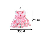 Cute Puppy Princess Floral Dress with Bow & Lace
