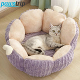 Plush Flower Cat Bed