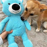 Cute Blue Bear Dog Toy – Squeaky Plush