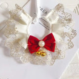 Organza Lace Bowknot Pet Collar – Cute Scarf Accessory for Cats & Dogs