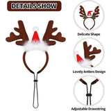 Christmas Pet Antler Headband – Festive Elk Hair Hoop for Dogs & Cats