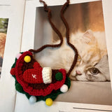 Knitted Christmas Bandanas for Pets