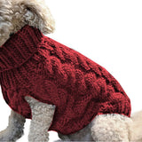 Autumn Winter Dog Sweater – Solid Knit Warm Outfit for Small Pets