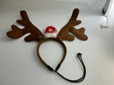 Christmas Pet Antler Headband – Festive Elk Hair Hoop for Dogs & Cats