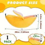 Banana-Shaped Hamster Hammock – Warm Cotton Hanging Nest for Small Animals