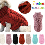 Autumn Winter Dog Sweater – Solid Knit Warm Outfit for Small Pets