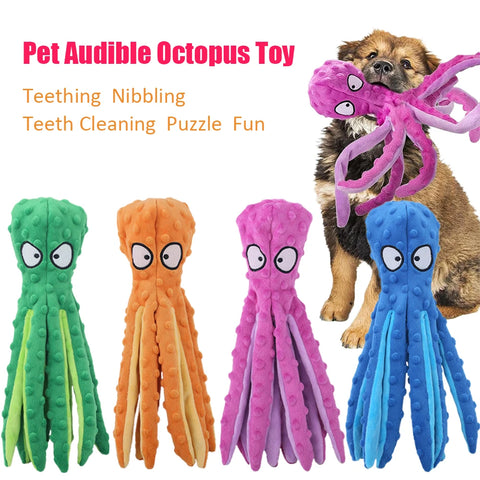 Dog Chew Toys Octopus Non-stuffed Plush Toy for Teething
