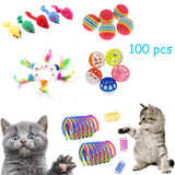 100PCS Cat Spring Toy Balls – Colorful EVA Chew and Scratch Set