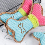 Plush Dog Bone Toy – Squeaky Chew Toy