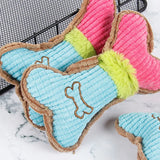 Plush Dog Bone Toy – Squeaky Chew Toy