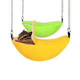 Banana-Shaped Hamster Hammock – Warm Cotton Hanging Nest for Small Animals