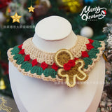 Christmas Cat Scarf – Hand-Knitted Santa & Reindeer Collar