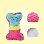 Plush Dog Bone Toy – Squeaky Chew Toy
