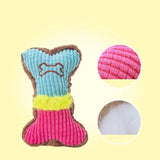 Plush Dog Bone Toy – Squeaky Chew Toy