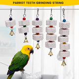 Bird Chewing Toy Parrot Beak Grinding Calcium Stone with Bells