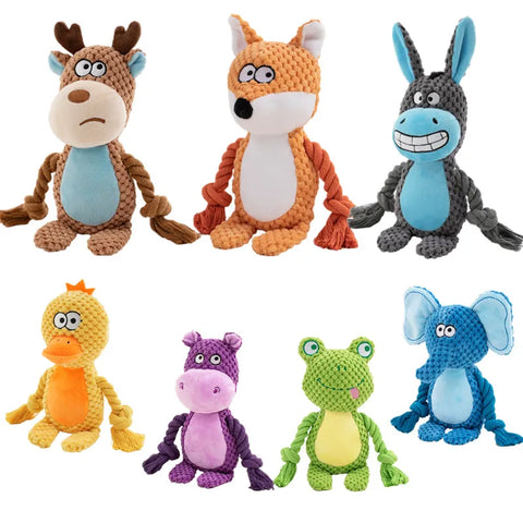 Small Stuffed Dog Chew Toy – Durable Plush, Bite-Resistant with Squeaker & Rattle for Puppies