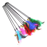 Cat Feather Wand Toys with Bells – 5pcs