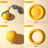 EVA Durable Dog Toy Set (4-Pack) – Flying Disc, Ball & Tug Rope for Puppies & Adult Dogs, Chew-Proof Teeth Cleaning