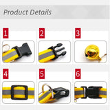 Reflective Adjustable Cat and Small Dog Collars with Bells – 2 Pack