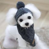 Winter Striped Dog Hat & Scarf Set – Knitted Christmas Pet Costume