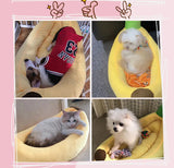 Banana-Shaped Pet Bed – Warm Removable Cat & Dog Nest
