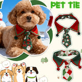 Christmas Pet Tie Collar – Festive Bow Bib for Cats & Small Dogs, Cute Holiday Party Accessory