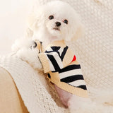 Striped Pet Cardigan Sweater – Cozy Knit Outfit for Small Dogs & Cats