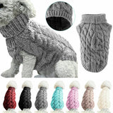 Autumn Winter Dog Sweater – Solid Knit Warm Outfit for Small Pets