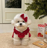 Christmas Bow Knot Dress Set for Dogs