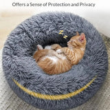 Round Plush Pet Bed – Soft Winter Sleeping Nest for Cats & Dogs