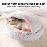 Winter Plush Cat Bed Nest Kennel