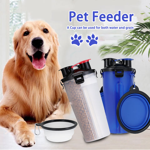 2 In 1 Pet Food Water Bottle Feeder