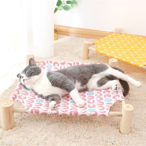 Elevated Cat Bed Hammocks Removable Wood