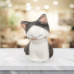 Miniature Porcelain Cat Posture Figurine  Statue