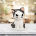 Miniature Porcelain Cat Posture Figurine  Statue